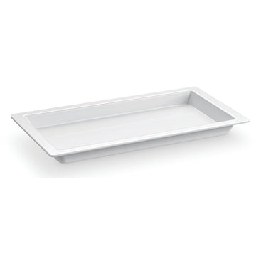 White Plastic Rectangular Tray - 12 7/8" L x 6 1/2" W x 1" H by HUBERT – Model H0302-WHITE