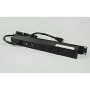 Rackmount, 125V, 20A, 20" L, 6 Outlets by Wiremold – 19"L x 1.75"W x 2.75"H, Steel, Black, Model J06B2B20X*