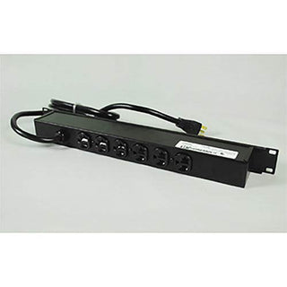 Rackmount, 125V, 20A, 20" L, 6 Outlets by Wiremold – 19"L x 1.75"W x 2.75"H, Steel, Black, Model J06B2B20X*