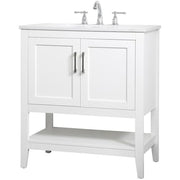 Elegant Decor 30" - Single / White / Traditional Wheel Care