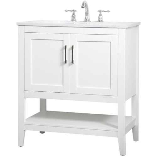 Elegant Decor 30" - Single / White / Traditional Wheel Care