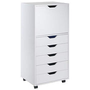 Winsome White / 1 Door, 17 Drawers / Transitional Storage Cabinets