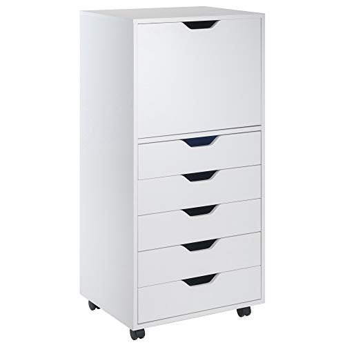 Winsome White / 1 Door, 17 Drawers / Transitional Storage Cabinets