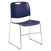 Plastic Stack Chair by Global Industrial – Plastic, Navy, Pack of 4, Model INT-8505