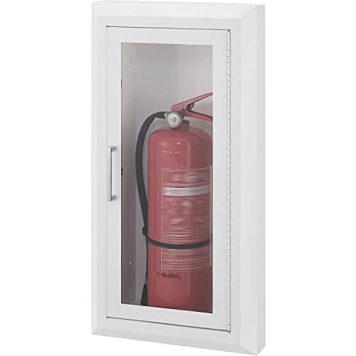 Steel Fire Extinguisher Cabinet with Breakable Acrylic by Global Industrial – Alloy Steel, White, Model 670599