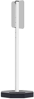 Plasticade Recycled Rubber Base Portable Sign Stand System, 30 lbs with 60" Power Post Plastic Signpost for Parking Lots, Sidewalks, and Traffic, Durable and Resistant to Weathering, White