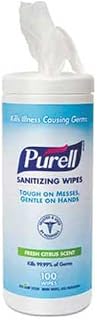 Purell Premoistened Hand Sanitizing Wipes, 5.78" x 7", 100/Canister, 12 Canisters/CT