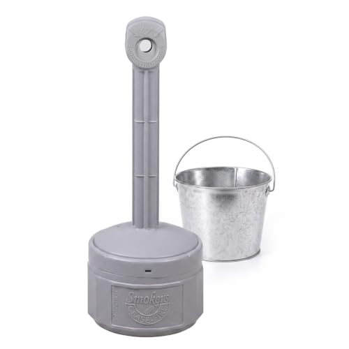 Justrite Grey / 1 Gallon / Smokers Cease Smoking Receptacles
