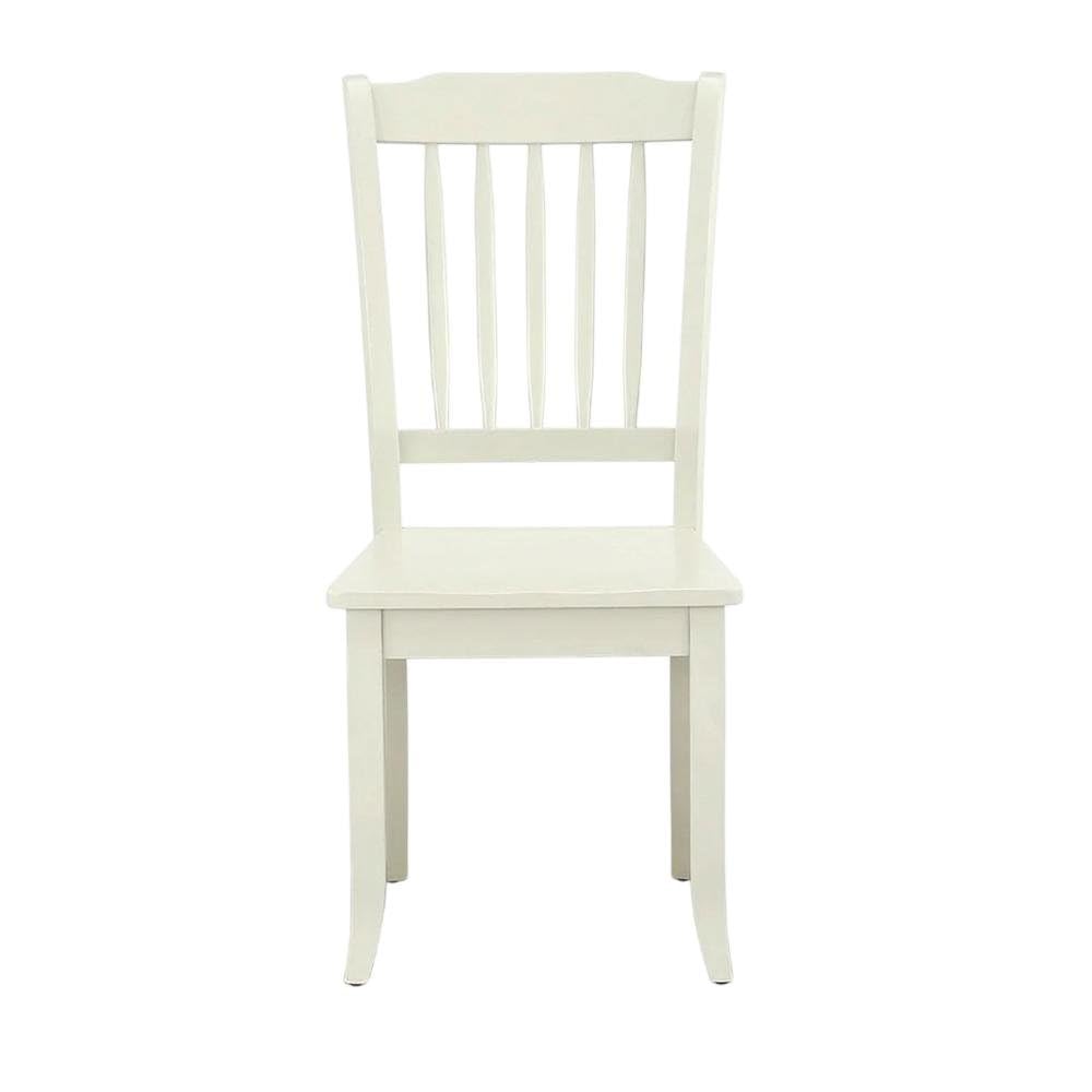 Linen-Upholstered Dining Chair with Solid Wood Legs by Furnifact – Wood, White, Pack of 2