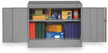 Tennsco Desk Height Storage Cabinet, 36" W X 18" D X 30" H, Light Grey