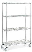 Nexel Chrome Wire Shelf Truck, 48x18x80 1200 Pound Capacity