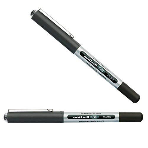 Eye Micro UB-150 Rollerball Pen - Black by Uni-Ball – 1 Count (Pack of 2), Plastic, Black, Model 153528192