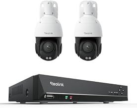 REOLINK 4K PTZ Surveillance System, 2Pcs 4K PoE Security Cameras with 3D 16X Optical Zoom RLC-823S2 Bundle with 8CH NVR RLN8-410, Secure 24/7 Local Storage, Auto Tracks, Human/Vehicle/Pet