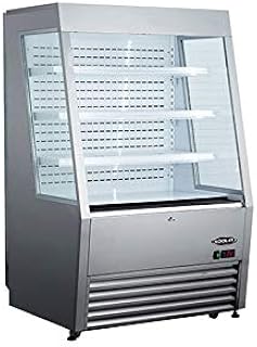 Kool-It KOM-36 Vertical Open Air Merchandiser, Stainless Steel, 36 ct. ft. 115v