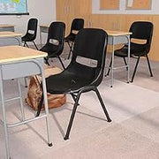 Ergonomic Shell Stack Chair, Black, Plastic - Lot of 4
