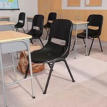 Ergonomic Shell Stack Chair, Black, Plastic - Lot of 4