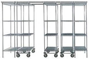 Nexel 5 Unit Space TRAC Storage Shelving, 12 Ft. Long, Chrome, 48x21x86