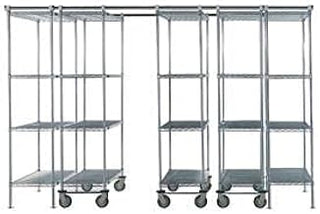 Nexel 5 Unit Space TRAC Storage Shelving, 12 Ft. Long, Chrome, 48x21x86