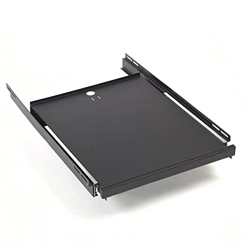 Slide-Out Shelf by Global Industrial – 21"L x 16.25"W x 3"H, Alloy Steel, Black, Model 239196
