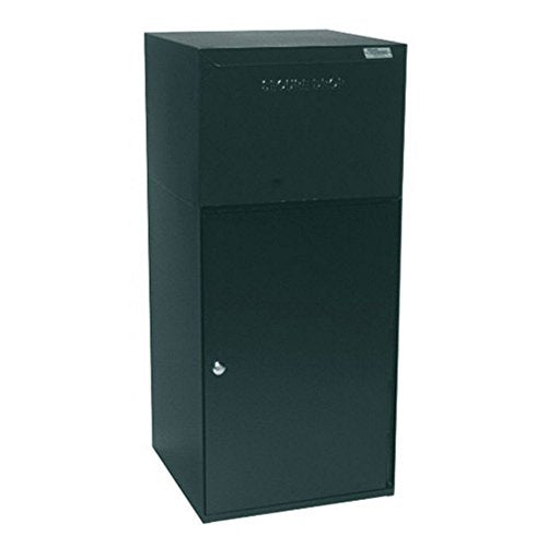 ® Collection Vault DVCS0023 Secure Collection and Package Drop with Removable Tote (Black) by dVault – 19"L x 19"W x 40"H, Steel, Black, Model DVCS0023-1
