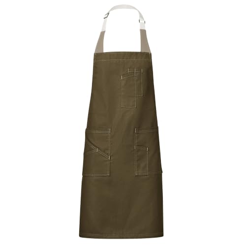 Red Kap Coffee / 22W x 34L / Flex Strap Utility Bib Apron Girls
