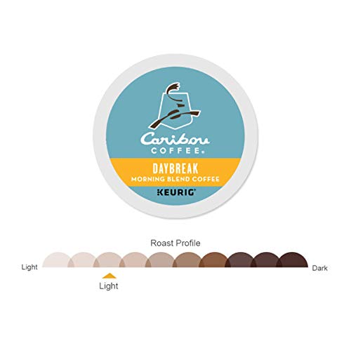 Caribou, Daybreak Morning Blend, Single-Serve Keurig K-Cup Pods, Light Roast Coffee, 96 Count (4 Boxes of 24 Pods) by Caribou Coffee – 1 Count (Pack of 96), Model 5000203112-96