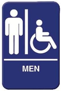 Royal Industries Men/Accessible Sign, Plastic, Blue Sign with White Letters and Graphic.