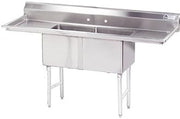54" x 30" Double Fabricated Bowl Scullery Sink