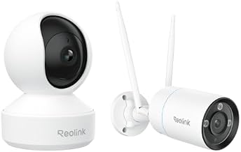 REOLINK 4K Outdoor WiFi Security Camera & 5MP Indoor Camera Bundle, RLC-810WA + E1 Pro, Smart Detection, Color Night Vision, Auto Tracking, Two-Way Talk, 2.4/5GHz WiFi, Local Storage