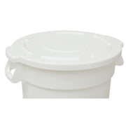 White Plastic Flat Lid for 10 gal Trash Receptacles - 15 3/5"Dia x 1"H by HUBERT – Plastic, White, Model GL100201