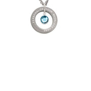Crystal Hot Blue Channel Drop Custom Engraved Affirmation Ring Necklace by Delight Jewelry – Crystal, blue, Model 1703-NAF-F1585-C6506-F2409-CUSTOM