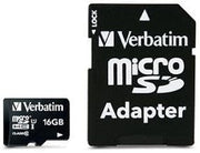 VER44082 - Verbatim 16GB Premium microSDHC Memory Card with Adapter, UHS-I Class 10