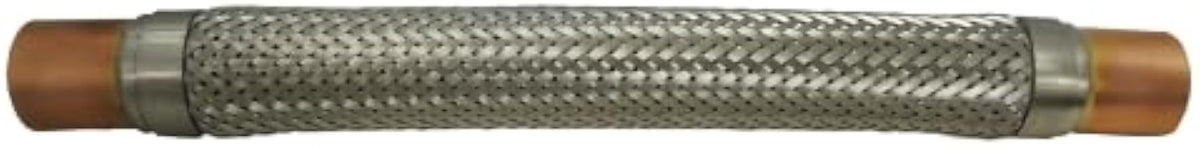 Supco HVAC Vibration Absorber | Stainless Steel Braided Refrigerant Line Eliminator | Copper Sweat Ends | 12" Compressor Vibration Isolator | 650 PSI Working Pressure (1-1/8 inch)