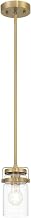 63080-BG/CLR Shelby - 1 Light Pendant-7.75 Inches Tall and 4.5 Inches Wide, Finish Color: Brushed Gold