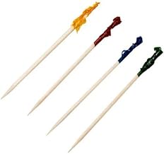 Handgards Disposable Wood Frill Pick, 4 inch - 10000 per case.