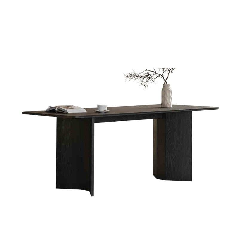 Mesa De Jantar Retro Wooden Dining Table Living Room Black Rock Slab Home Small Apartment Diner Table by JOYNOW – One Size, 200x90x75cm, Model 8524