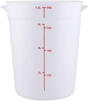 CAC Poly Round White Polypropylene Container FS3P-8W 8 Quart