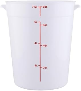 CAC Poly Round White Polypropylene Container FS3P-8W 8 Quart