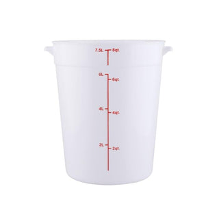 CAC Poly Round White Polypropylene Container FS3P-8W 8 Quart by CAC China – Polycarbonate (PC), Pack of 99