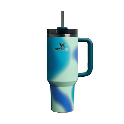 STANLEY Turquoise Pattern (Coastal Teal) / 40 Ounces / Quencher H2.0 FlowState Tumbler Tumblers