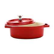 GET 0.38 Quart / Oval / Red / White Dutch Ovens