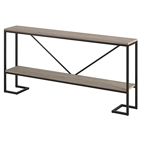Henn&Hart Black/Weathered Oak / 64" Wide / Modern Farmhouse Sofa & Console Tables