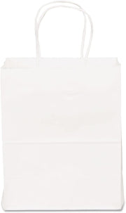 Duro ID# 84598 Tempo Shopping Bag 60# White 250pk 4-1/2 x 8 x 10-1/4