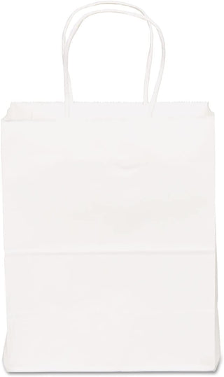 Duro ID# 84598 Tempo Shopping Bag 60# White 250pk 4-1/2 x 8 x 10-1/4