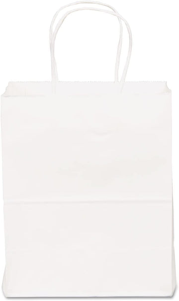 Duro ID# 84598 Tempo Shopping Bag 60# White 250pk 4-1/2 x 8 x 10-1/4