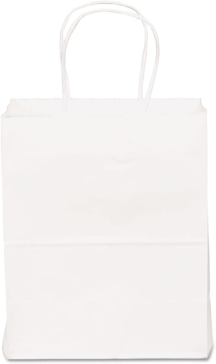 Duro ID# 84598 Tempo Shopping Bag 60# White 250pk 4-1/2 x 8 x 10-1/4
