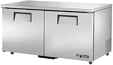 True TUC-60F-ADA-HC ADA Compliant 60" Two Section Undercounter Reach-in Freezer, Solid Doors