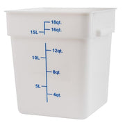 Winco 18 Quart / Container / White Containers