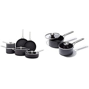 OXO Pots and Pans Set + PFAS-Free / 10-Piece Cookware Pots and Pans Set / Black Cookware Sets