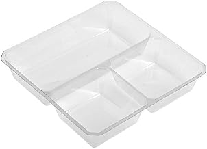 GoCubes Clear PET Plastic 3-Compartment Insert - 5 1/8" L x 5 1/8" W x 3/8" H